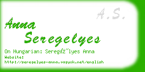 anna seregelyes business card